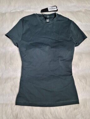 Nike SKIMS Matte Baby Tee Dark Teal Women XXS NEW
